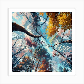 Autumn Trees In The Forest Art Print