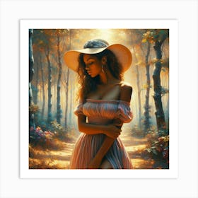 Girl In The Woods29 Art Print