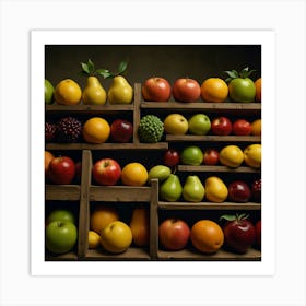 Stacked Fruit Art Print