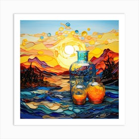 Sunset In The Bottle Art Print