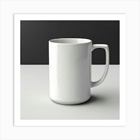 Mock Up Mug Blank Plain White Ceramic Customizable Unadorned Empty Clean Simple Minimal (2) Art Print