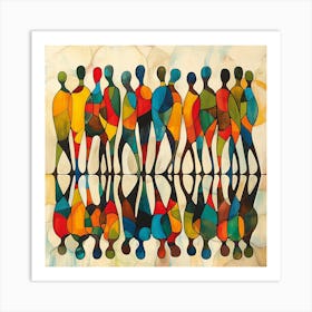 'People' 2 - colorful cubism, cubism, cubist art,    abstract art, abstract painting  city wall art, colorful wall art, home decor, minimal art, modern wall art, wall art, wall decoration, wall print colourful wall art, decor wall art, digital art, digital art download, interior wall art, downloadable art, eclectic wall, fantasy wall art, home decoration, home decor wall, printable art, printable wall art, wall art prints, artistic expression, contemporary, modern art print, Art Print