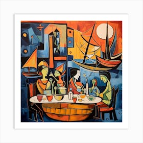 Dinner At The Table Art Print