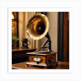 Antique Vibes: The Charm of a Vintage Gramophone Art Print