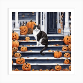 Halloween Cat 34 Art Print