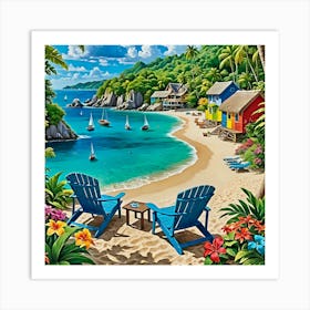 Beach Scene 1 Art Print