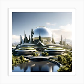 Futuristic City 307 Art Print