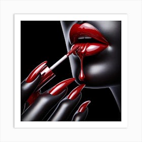 Red Lip Gloss Art Print