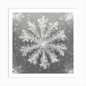 Snowflakes On Grey vector art Art Print