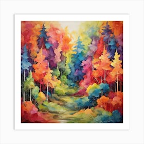 Colorful Forest Art Print