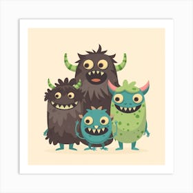 Monster Family Art Print