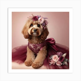 Dog In A Dress 1 Art Print