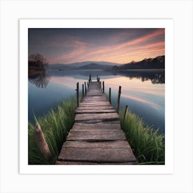 Dock At Sunrise 1 Art Print