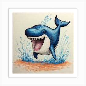 Shark Drawing 7 Art Print