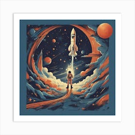 Space Rocket Art Print