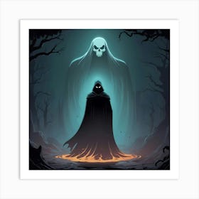 Dark Hooded Figure Art Print