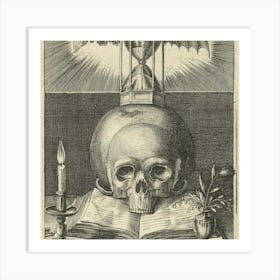 Hourglass And Skull Art Print