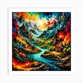 Valley Of Rainbows Art Print