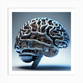 Brain With Circuit Board 2 Art Print