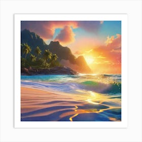 Sunset On The Beach 45 Art Print