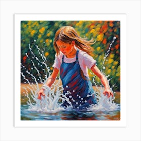 Splashing Water Art Print