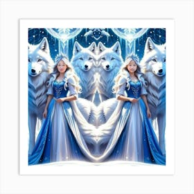 Queens of Wolf Spirits Art Print