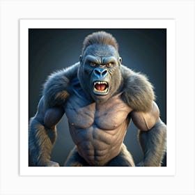 Angry Gorilla With Red Eyes Art Print