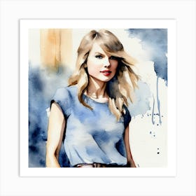 Watercolor Of Taylor Swift Art Print