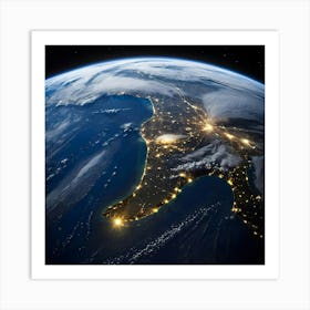 Earth At Night 23 Art Print