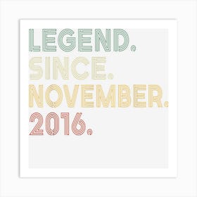 Vintage 6th Birthday Legend Since November 2016 6 Year Old Art Print