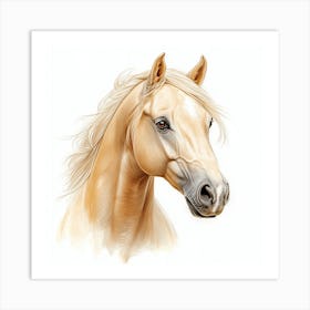 Palomino Horse Portrait 1 Art Print