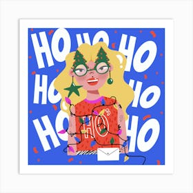 Ho Ho Ho - Merry Christmas Art Print