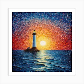 Sunset Lighthouse 5 Art Print