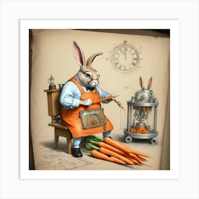 Steampunk Rabbit Art Print