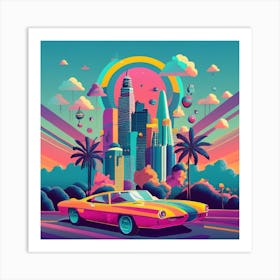 Psychedelic City Art Print