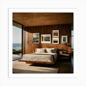 Bedroom Of A Modern Brutalist House On The Beachfr (1) Art Print