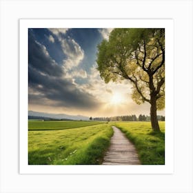 Path In The Field Art Print