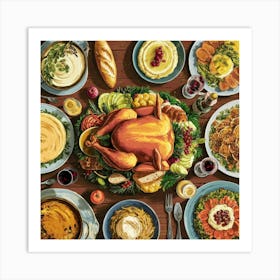 Thanksgiving Dinner Art Print