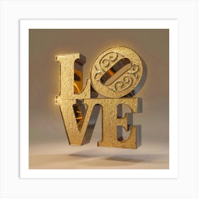 Love gold Art Print