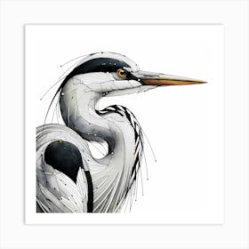 Crane Drawing - Wild Bird Artwork 159 Art Print