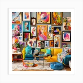 Colorful Living Room Art Print
