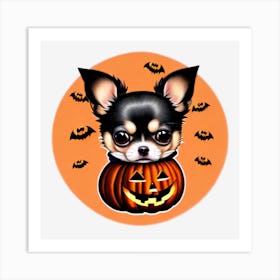 Chihuahua Pumpkin Art Print