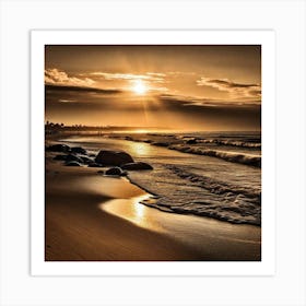 Sunset At The Beach 416 Art Print