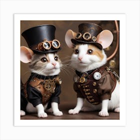 Steampunk Mice Art Print