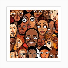 Many Faces Of People Art Print