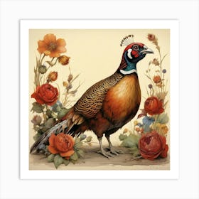 Pheasant Square Art Print 0 Art Print