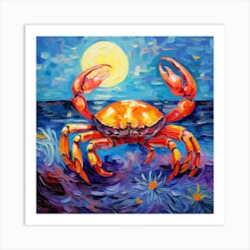 Crab In The Moonlight Art Print