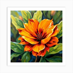 Orange Dahlia Art Print