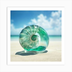 Nautilus Shell On The Beach Art Print