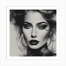 Black And White Portrait Of A Woman Art Print